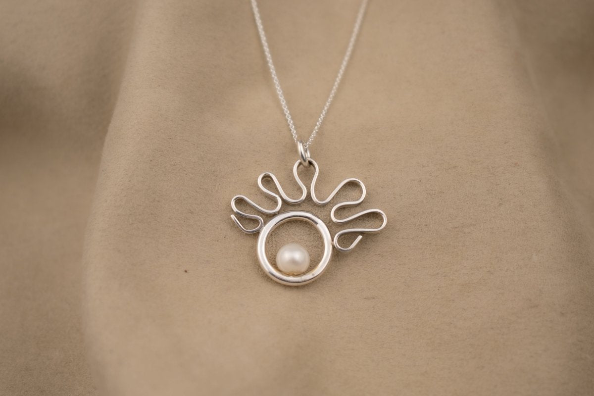 Tide Trace Circle Pearl Pendant - SunTouch Jewelry